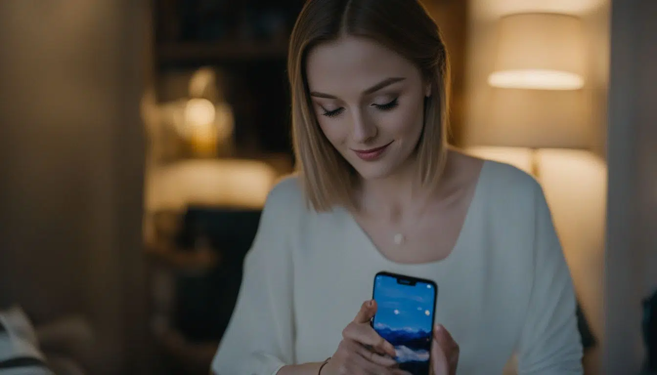Mujer usando la función Encontrar mi dispositivo en su Huawei Y6 II.