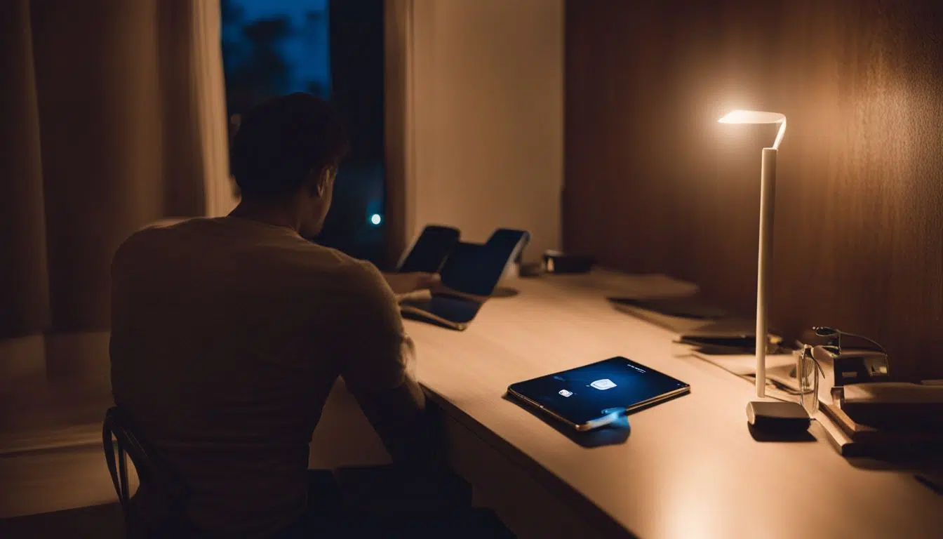Una persona rastreando la ubicación de un teléfono usando una app.